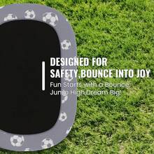 LAMERGE Oval Trampoline, Trampoline, Outdoor Equipment Trampoline, Trampoline, Suitable For Indoor And Outdoor Use As Home Furniture, Christmas Trampoline, Birthday Gift - Light Grey - View 4