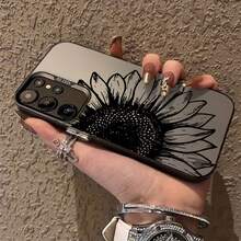 Funda para teléfono con diseño de girasoles vintage, compatible con iPhone 16, 15, 14 Pro Max, 13, 12, 11, XR y XS Plus. Fabricada en silicona TPU, ofrece protección contra golpes y caídas, además de una excelente sensación al tacto. Es el regalo ideal para familiares, amigos y seres queridos. - Negro - Ver 5