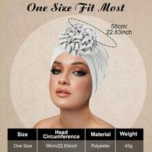 Chemo Turban Headwear Soft Cap Flower Turban Elastic Head Wrap For Patients Hair Loss - Đen, Trắng, Nâu, Xám đậm - Xem 4