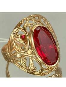 Inel gol texturat din material de cupru, elegant, vintage, lucrat manual, inel roșu de lux pentru femei, cadou perfect de sărbători