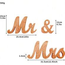 Mr & Mrs Sign For Wedding Table, Large Mr And Miss Wooden Letters, Party Decoration Head Table Wedding Wood Letter, Just Married Sign Anniversary Party Valentine's Day Decor, Silver 2 - M - Xem 2