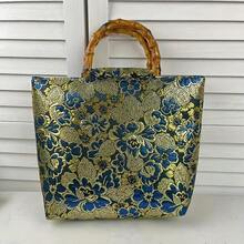 New Bamboo-Style Chinese Retro-Style Handbag, Large Capacity, Stylish And Perfect For Parties, Dances, And Daily Commutes. - 金色 - 查看 8