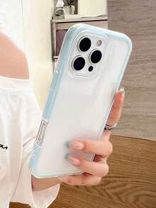 1个苹果智能手机时尚保护壳，双层加厚材质，彩色实心边框，个性化创意蓝色简约防震全包透明软壳，兼容 11/12/13/14/15/16/17/17Pro/17ProMax系列 - 查看 9