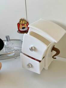 复古风可爱多层抽屉式化妆品收纳盒，桌面储物柜