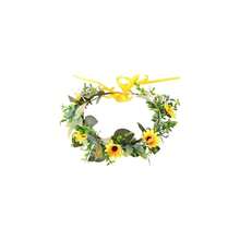 YAZILIND Sunflower Flower Crown – Handmade Yellow Floral Headband With Green Leaves For Summer Festivals, Weddings, And Outdoor Events,16-Yellow - 16-Yellow - 查看 1