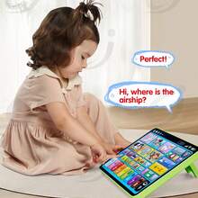 Tableta de Juguete Interactiva para Bebés, Aprendizaje Temprano con Lectura por Puntos, Multifunción en Inglés, Español y Francés - Verde - Ver 7