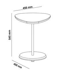 Mesa de Apoio Lateral Oval Orgânica para Sala e Quarto Funcional - Bel Artely Terracota - Marsala - Visão 4