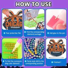 Fairyland JinWenn Decor For Home Diamonds Art Kit Decorations, Football Diamonds Painting Kit For Adult Tabletop Gift DIY 5D Diamonds Dots Chicago Home Special Crystal Diamond 7.28x7.87 Inch - DP02557 - 查看 8