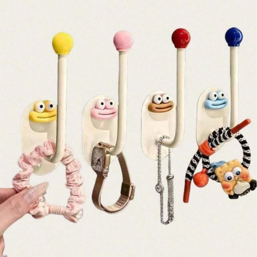 Cârlig multifuncțional, elegan de păr creativ, organizator pentru elegan de păr, agrafe de păr, benzi de păr, suport pentru legături elastice de păr, cârlig adeziv, depozitare accesorii pentru bijuterii - Multicolor - Vizualizare 1