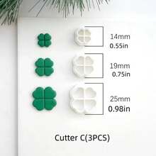 3/9 buc. tăietoare drăguțe din lut polimeric cu trifoi (14-25 mm) pentru Ziua Sfântului Patrick – Unelte adorabile pentru bijuterii, cercei, brelocuri, decorațiuni de Ziua Sfântului Patrick și cadouri festive