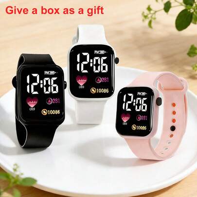 1 pieza Reloj electrónico de moda unisex con pantalla de hora y fecha, luminoso, adecuado para uso diario, deportes, vacaciones, regalos, incluye 1 caja de regalo