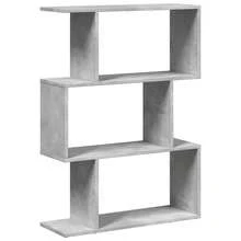 Larryhot Libreria Divisorio 3Piani Grigio Cemento 70x24x97 cm Truciolato, Facile da assemblare, dall'estetica elegante e raffinata, pratica per riporre gli oggetti, la scelta ideale per l'organizzazione e la decorazione domestica - Grigio - Visualizzare 2