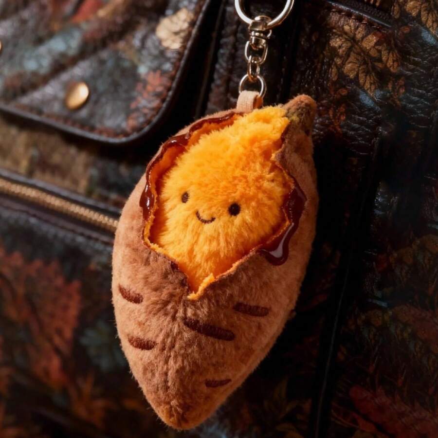 Cute Roasted Sweet Potato Bag Pendant Couple Keychain Girly Heart Decoration Backpack Ornament This Is A Great Gift Suitable For Family And Friends - 烤地瓜掛件 - 查看 1