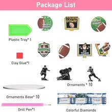 Fairyland JinWenn Decor For Home Diamonds Art Kit Decorations, 10 Pack Football Diamonds Painting Kit For Adult Tabletop Gift DIY 5D Diamonds Dots, Special Crystal Diamond 4x4 Inch - DP02407 - Xem 7