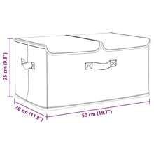 Caja de almacenamiento de tela vidaXL 50x30x25 cm color crema - Beis - Ver 3