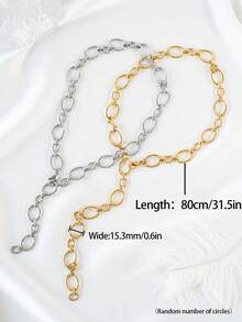 1 chiếc dây chuyền chữ Y bằng thép không gỉ dày dặn, kiểu dáng vintage punk dành cho nữ, dài 31,5 inch, phù hợp cho tiệc tùng và đeo hàng ngày. - Vòng cổ chữ Y - Xem 4