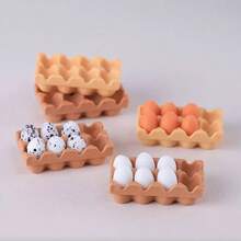 Mini Food Toy Dollhouse Egg Carton Box, Includes Spotted Quail Eggs, Miniature Realistic Kitchen Toy Model - Multicolor - View 11