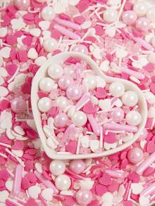 Không ăn được, chỉ dùng để trang trí. 75g/3oz Trang trí bánh cho Ngày Valentine, chủ đề hoa hồng và trái tim màu hồng, thích hợp cho việc nướng bánh, làm bánh ngọt, bánh rán, kem, bánh muffin; Vật dụng trang trí lý tưởng cho Ngày Valentine, Ngày của Mẹ và các lễ hội khác. - Nhiều màu - Xem 9