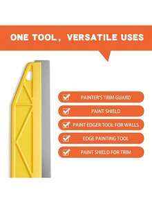 12英寸重型黄色油漆防护角修边器，配备符合人体工程学的手柄和边缘设计 - 塑料/金属材质，适用于精确的墙边修整、壁纸切割和边角处理。适用于家庭和商业用途，结构坚固。