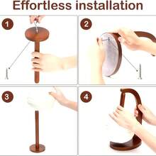 Wooden Yarn Bowl Stand - Adjustable Single-Spool Knitting/Crochet Holder With Stable Base (17.5*18cm) - Redwood - View 6