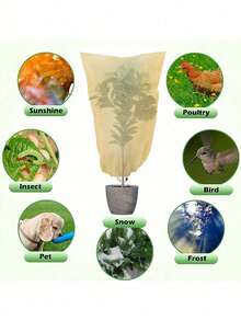 Non-Woven Fabric Plant Frost Protection Cover, Drawstring Outdoor Plant Anti-Freeze Anti-Insect Protective Cover, Frost Protection Bag - Multicolor - View 7