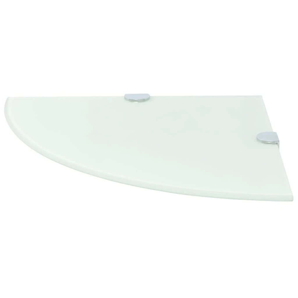 Larryhot Estante de esquina con soportes cromados vidrio blanco 35x35 cm, Fácil de montar, elegante y hermoso, y conveniente para almacenar artículos, es una opción ideal para el almacenamiento y la decoración del hogar. - Blanco - Ver 1