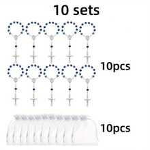 1/5/10 Sets - Baptism Gift Set, Faux Navy Blue Crystal Bracelet And Cross Pendant, Benefits For Birthday Party And Commemorative Gifts, Benefits For Baptism Wedding Party, Women Baptism Gifts, Birthday Party Gifts, Wedding Party Gifts, Bridal Shower, Anniversary Party, Theme Party, Halloween, Christmas, Thanksgiving And Harvest Festival Gifts And Decorations, Autumn (Blue) - Blue - View 10