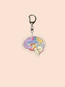 1件装亚克力护士包挂件钥匙扣，饰有解剖学心脏、大脑、身体、眼球、肺等图案，适合医护人员、护理人员及毕业礼物