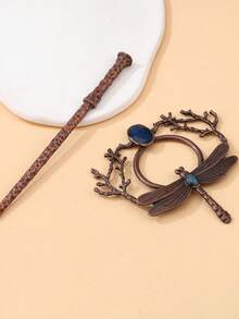 Retro Dragonfly Hairpin Wind Hair Stick Fashion Antique Color Hair Accessories Dress Up Headwear, Bun Extension, Hair Styling Pins - Multicolor - View 3