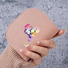 MY LITTLE PONY 1个小马宝莉可爱钱包，多种颜色可选，心形卡通人物印花迷你钱包，便携式卡包和零钱包 - 送给女孩和动漫迷的完美圣诞节生日礼物，女士钱包，长款钱包 - 彩色 - 查看 3