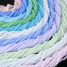 12strip/Set 4mm Bohemian Macaron Color Glass Beads Rondell Faceted Synthetic Crystal Beaded Loose Spacer Beads For Jewelry Making DIY Necklace Bracelet Earrings - Macaron Crystal - View 1