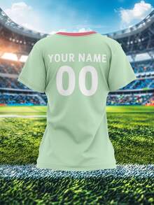 Customized Jersey, Women's Sports Team Club Training Round Neck Football Shirt, Customizable Name, Number, Logo On Front And Back, Suitable For Campus Events, Team Uniforms, Casual, Party, Comfortable Fit, Suitable For Leisure Sports, Training, Spring/Summer/Autumn, Fashion-Forward, Minimalist, Personalized