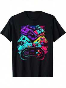 Control Gamer Camiseta de Controlador de Videojuegos - Negro - Ver 1