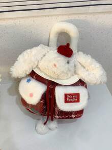 时尚休闲可爱格子卡通翻盖背包 - 紅色 - 查看 2