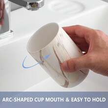 Brown Marble Toothbrush Holders - Ceramic Toothbrush Holders For Bathrooms, Toothbrush Toothpaste Holders, 2 Marble Bathroom Tumbler Cups Reusable Toothbrush Mouthwash Cup, Bathroom Counter Organizer,2pcs,BrownMarble - 棕色大理石 - 查看 4