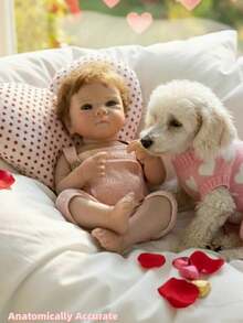 Bettie Doll head 1-4 18 Inch Handmade Realistic Berenguer Baby Doll, Rooted Hair, Washable, Lifelike Newborn Doll, Suitable For Children's Birthday Gift, Accurate Anatomical Structure - Multicolor - View 1