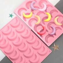 18-Cavity Silicone Moon Shaped Mold, Essential For Ramadan - Suitable For Chocolate, Ice Cube, Italian Panna Cotta, Pudding, Jelly, Candy And Cake Baking Decoration, Eid Mubarak - Multicolor - View 12