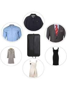 Floral & Alphabet Print Garment Bags For Men's Suits, Moisture-Proof Hanging Clothes Storage Bags, Foldable Lightweight Travel Garment Covers, Ideal For Suits, Jackets And Formal Wear, Perfect For Outdoor Trips, Business Travel And Travel Accessories - Black - View 8