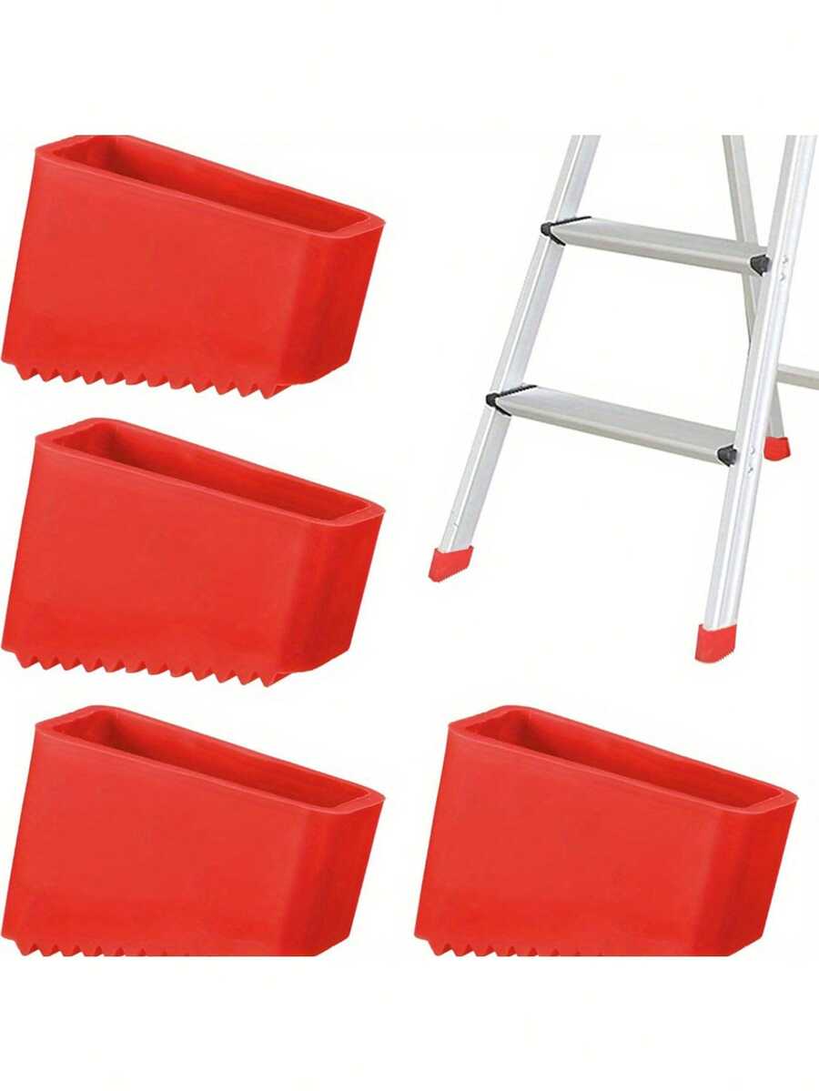 4pcs Heavy Duty Anti-Slip Rubber Ladder Feet Protectors, Universal Telescopic Ladder Replacement Foot Covers, Ladder Feet Sleeves For Home And Industrial Use - Multicolor - View 1