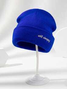 1 Piece Of Men's And Women's Autumn/Winter Letter Slogan Embroidered With Red Multi-Color Warm, Comfortable, Elastic, Warm, Outdoor Casual And Fashionable Knitted Hat, Woolen Hat, Pullover Hat Suitable For Daily Use, Versatile, Simple And Popular, Winter Hat Women Winter Man Men Winter Head Bonets For Men Winter Men Winter Caps Winter Cap - A - View 16