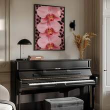 1 Pc Canvas Painting, Pink Orchid Wall Art, Magnificent Leopard Print, And Luxurious Floral Decorations , Wooden Framed Art,High Quality ,Thickness 2. 25cm/1in Thick Wall Art Printed Poster, Cuadros,Directly Hung For Family Gifts, Living Room Decoration, Bathroom Decoration, Bedroom Decoration, Kitchen Decoration, Bar Decoration, Office Decoration. Halloween, Christmas And Valentine's Day Gifts, 2D Flat - 彩色 - 查看 4