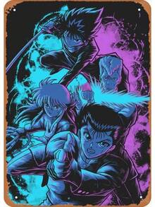 Póster de metal de anime y figura de manga Cartel de metal de Yu Yu Hakusho Decoración de arte de pared - 1 - Ver 1