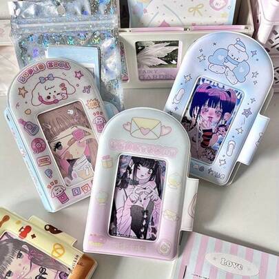 1pc 32-Pocket Korean Drama Idol Photo Album With Clasp - Cute Korean Cartoon Plastic Loose-Leaf Binder, 3-Inch Lomo Card Collection Book, Kpop Fan Scrapbook Organizer (32 Pockets)