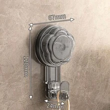 1pc Coffee Brown, White Or Light Grey Clover Shaped Suction Cup Hook, Waterproof, Rotatable, No Drilling Required, Sturdy And Durable, Suitable For Home Decor, Kitchen Or Bathroom, Can Be Used As A Multipurpose Vacuum Hook - Multicolor - View 10