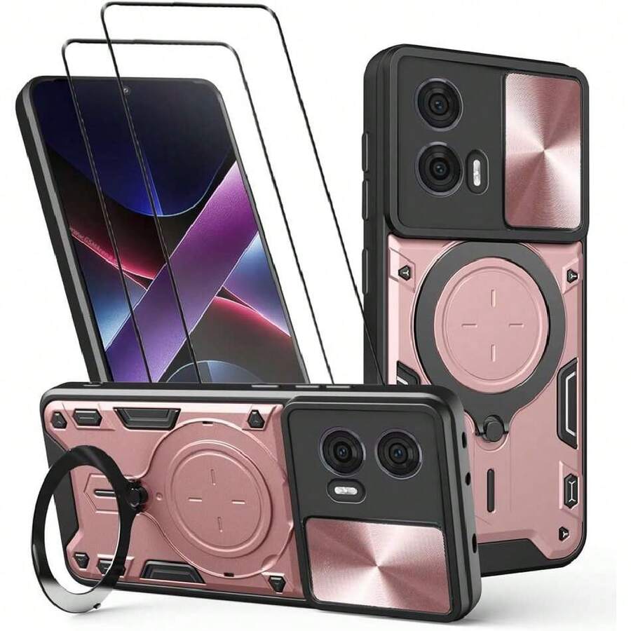 Fusion Capa Case For Moto Edge 50 - With Screen Protector And Built-In Phone Stand - Pink, 37323470 - 薄荷藍 - 查看 1