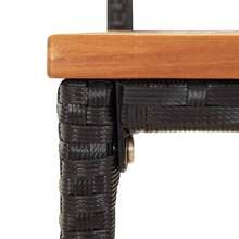 Tabourets de bar vidaXL, lot de 4, noir, en polyrotin et bois d'acacia massif - Noir - Voir 7