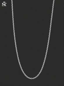 SYMFNY 1pc 925 Sterling Silver Minimalist Fashion Unisex Chain Necklace, Suitable For Women's Daily Wear