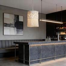 1pc Macrame Lampshade, Boho Style Hanging Tassel Decor, Handwoven Lamp Shade, Tapestry - Excludes Lamp And Wiring - Beige - View 5