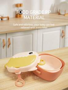 KUNT 1套/4件套恐龙宝宝造型PP餐具套装，带加热功能、内置剪刀和勺子 - 彩色 - 查看 11