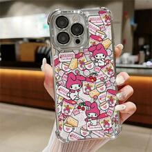 Cartoon Pink Melody Sanrio Soft Phone Cover Case For 16 Pro Max 12 15 Plus 17  11 14 13 - Mix03 - View 2